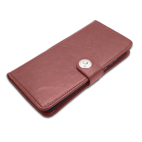 Image of Pikkme Tecno Pova 5 / Tecno Pova 5 Pro 5G Flip Cover Leather Finish | Inside TPU with Card Pockets | Wallet Stand and Shock Proof | Complete Protection Button Flip Case (Brown)