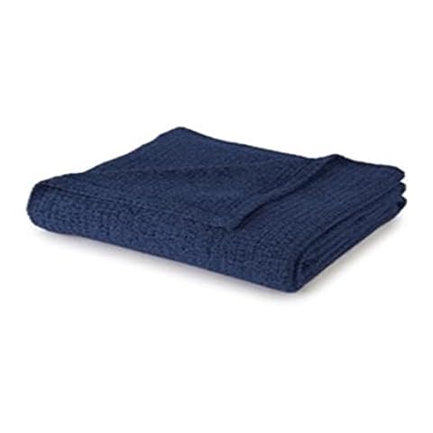Sun Yin 100-Percent Cotton Queen Blanket, Blue Fog (15-4008 TCX) Cover