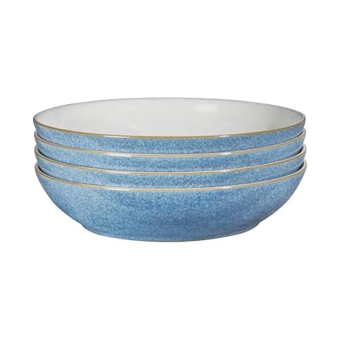 Denby Elements Blue Pasta Bowls Set of 4 Cover