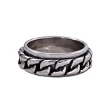 KALIFANO Anillo de acero con corazones – Anillo unisex de acero inoxidable para hombres y mujeres | Anillo unisex, estilos de moda y alianza de boda, 12, Acero inoxidable, Sin piedras preciosas
