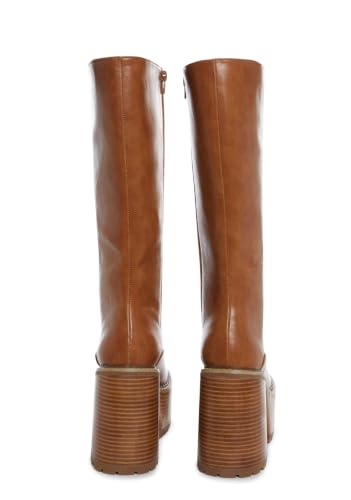 Image of Dolls Kill Vintage Soul Knee High Boots by Delia's - Women's Vegan Leather Platform Boots with Block Heels