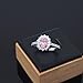 Bellitia Jewelry Women's 925 Sterling Silver Pink Padparadscha Sapphire Ring, Fashion Promise Anniversary Propose Wedding Ring with Simulated Gemstones for Women, Size 7