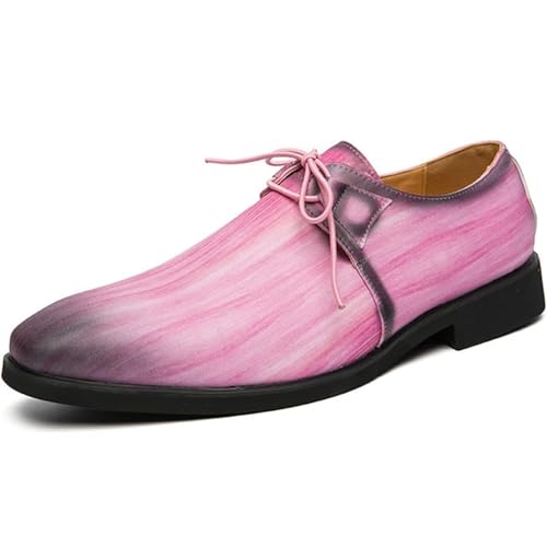 YZABEL Men's Modern Leather Business Casual Scale Comfort Formal Shoes Classic Lace Up Formal Tuxedo Shoes for Business Wedding