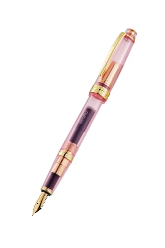 Image of Cross Bailey Light Luxury Fountain Pen in Translucent Pink Sapphire Resin, Designed with an Extra-Fine Precision Nib for Effortless Writing Comfort