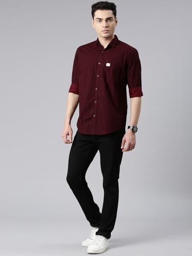 Image of Majestic Man Men's Comfort Slim Fit Pure Cotton Opaque Checked Casual Shirt