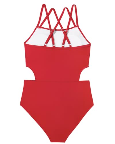 Century Star Girls' One Piece Swimsuits 2025 for Teens Bathing Suits Cut Out Swimwear Sport Cute Tween Kids 10-15 Years2