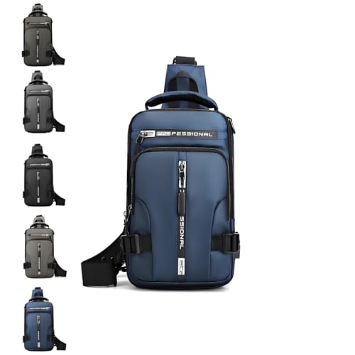 Luckyabow Waterproof Crossbody Bag, Waterproof Sling Bag Crossbody Backpack for Men Women for Hiking(Blue)