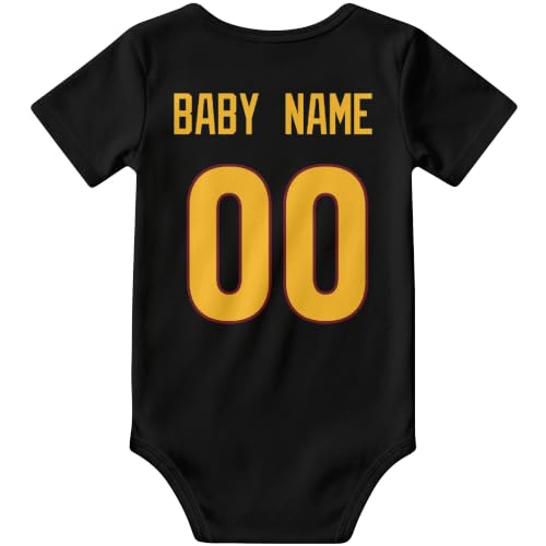 Image of KREDE Baby Clothes Custom Name Bodysuit for Baby Boy Gifts | Short Sleeves Bodysuit with Custom Number Name
