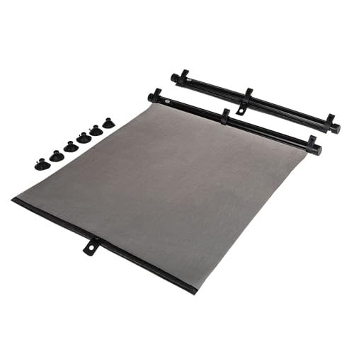 Lot de 2 rideaux pare-soleil enrouleurs pour voiture/camionnette Taille L 52 cm x 52 cm Noir