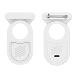 Protective Case for Galaxy SmartTag2 with Hidden Safety Pin: AIYAAIYA Non-Slip Silicone Case Compatible with Samsung Smart Tag 2 Brooch Clip for Children Pet Clothes Backpack Luggage (White)