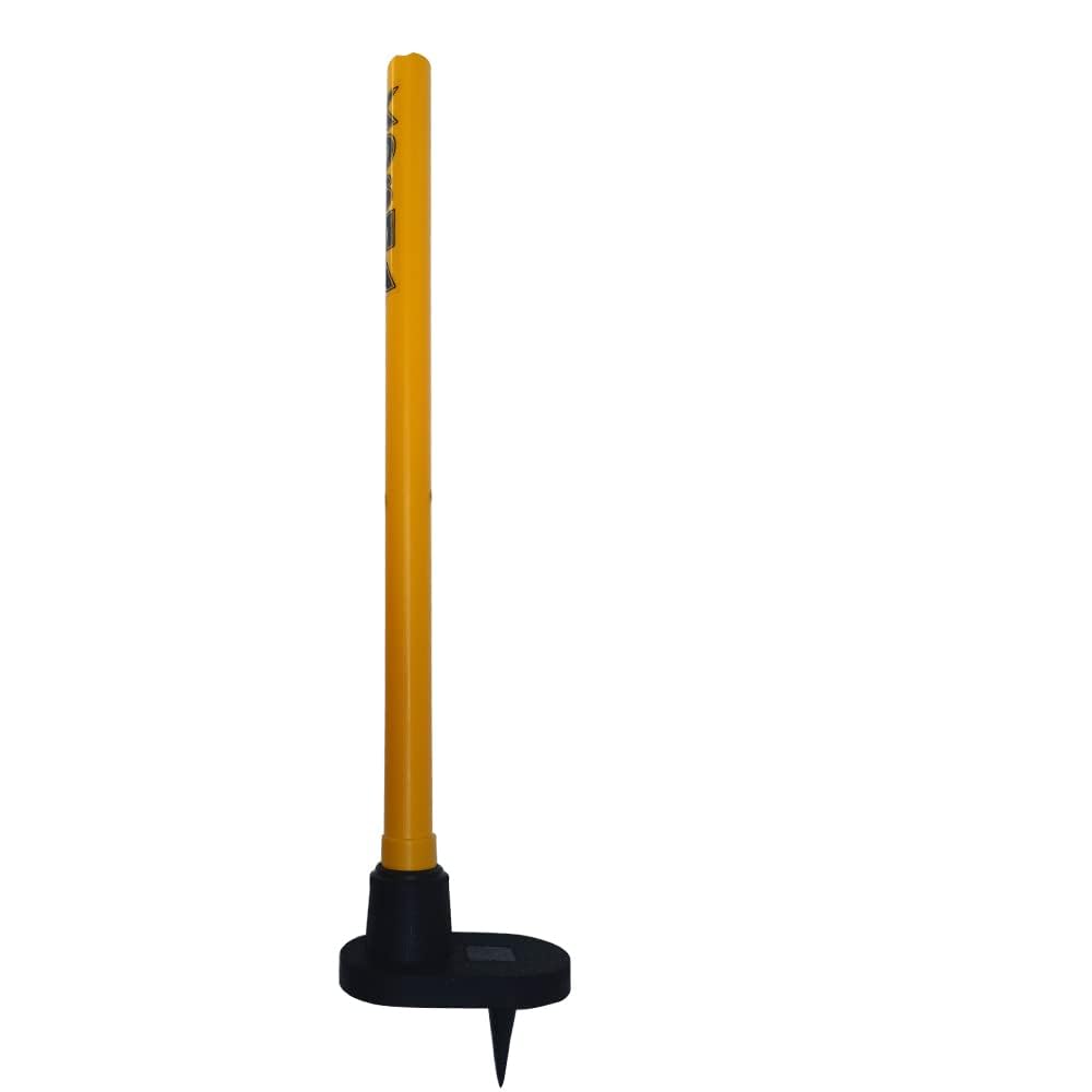 Kosma Cricket Training Plastic Target Stump with Heavy Rubber Base | Cricket Target Wicket with Heavy Duty Rubber stand | Cricket Bowling & Fielding Training | Yellow Colour | 27” Wicket
