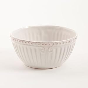 Gibson Home Capri Stoneware Cereal Bowl, 6.13-inch Diameter, White, Kitchen Accessories, 78021.01