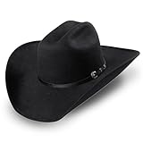 STARS & STRIPES Chapeau western « Jasper » – Chapeau de cowboy classique noir, indéformable et imperméable, Noir , 62