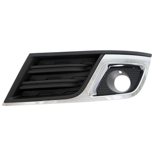 Evan Fischer Front Driver Side Fog Light Trim Compatible With 2013-2017 Chevrolet Traverse For LT Models Black and Chrome Bezel