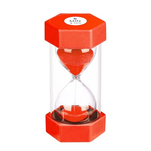 YLTIMER Hourglass Sand Timer 5 Minute, Plastic Hexagon Hourglass Sand Clock 5 Min, Reloj De Arena...