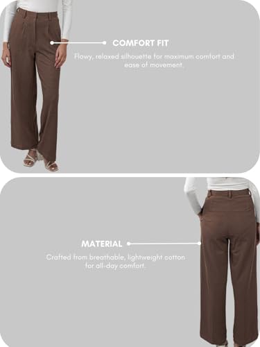 Image of GRECIILOOKS Trousers for Woman | Womens High Rise High Waist Flared Korean Style | Formal Pant for Women Office Wear| Track Pants for Womans Elegant for College & Events (Available in Plus Size)