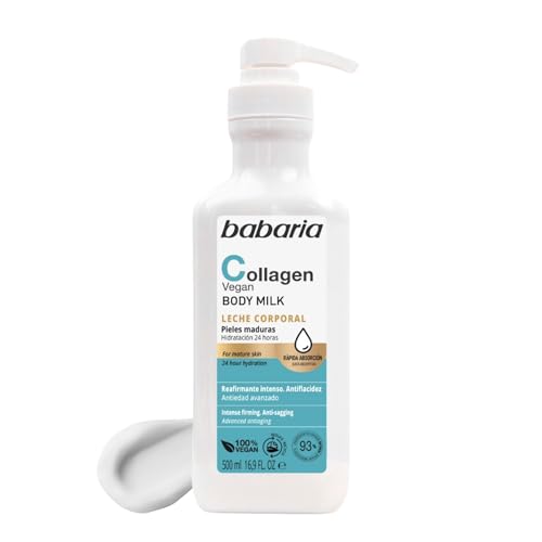 Babaria - Crema Corporal Hidratante Con Colágeno Vegano | Crema Reafirmante Corporal 500 Ml | Crema Colageno Efecto Anti Edad | Crema Hidratante Hombre Y Mujer