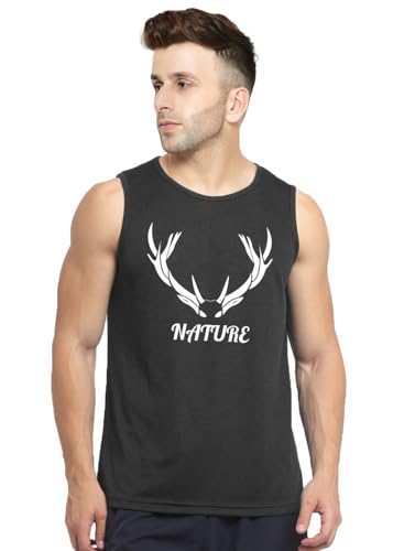 Image of Men's Sleeveless T-Shirt - 100% Pure Cotton, Nature Print - Comfortable Breathable Gym Tank Top