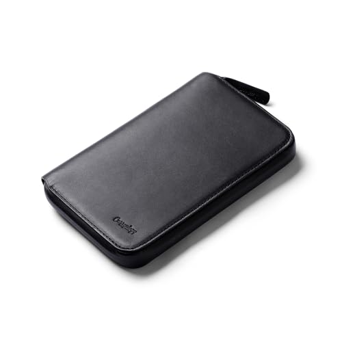 Image of Bellroy Travel Folio - Carryology Essentials Edition (RFID-Blocking Leather Zip Wallet for Passport, Cards, Cash) - BlackAsh