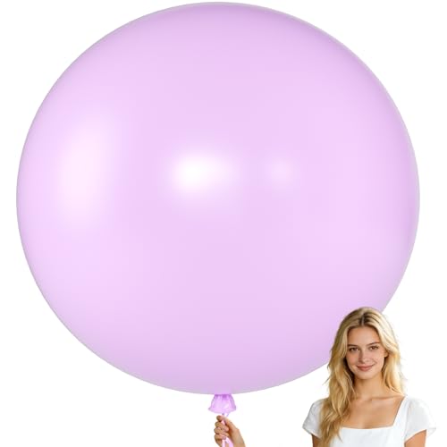 Image of KALOR 9 Pcs 36 Inch Large Pastel Purple Big Giant Round Latex Balloons