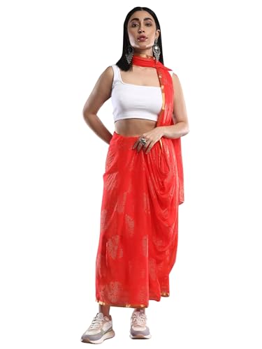 Image of AKHILAM Women's Chiffon Embellished Saree With Unstitched Blouse Piece(DOLY2604 SNK Parent)