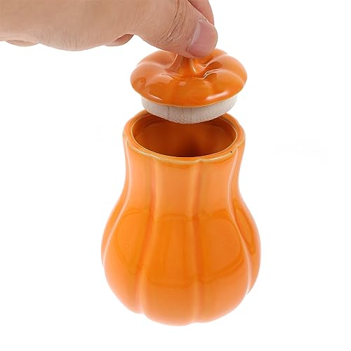 Kichvoe-Pumpkin-Shaped-Candy-Jar-Ceramic-Cookie-Jar-Coffee-Tea-Canister-Sugar-Serving-Bowl-Seasoning-Can-Condiment-Pot-Snack-Container-with-Lid-for-Halloween-Thanksgiving-Autumn-Party Kichvoe Pumpkin Shaped Candy Jar Ceramic Cookie Jar Coffee Tea Canister Sugar Serving Bowl Seasoning Can Condiment Pot Snack Container with Lid for Halloween Thanksgiving Autumn Party