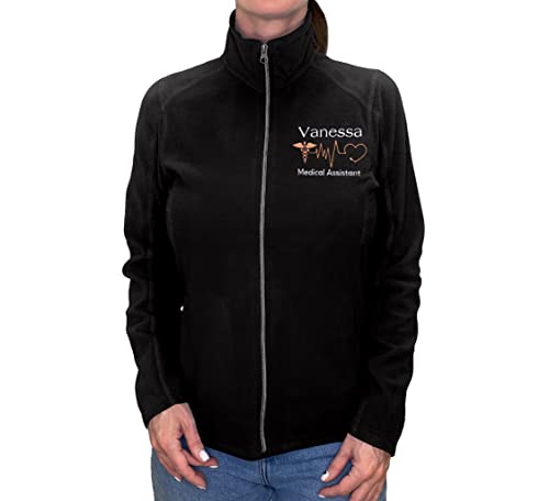 NACRE APPAREL Women's Custom Nurse Jacket Personalized Embroidered Lightweight Fleece Nurse Coat3
