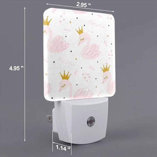 Image of LED Night Light,Cute Cartoon Swan LED Night Light Plug into Wall with Dusk to Dawn Light Sensor White Energy Efficient Nightlight for Bedroom Bathroom Hallway Living Room Kitchen
