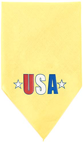 Mirage Pet Products 66-127 SMYW USA Star Screen Yellow Print Bandana, Small