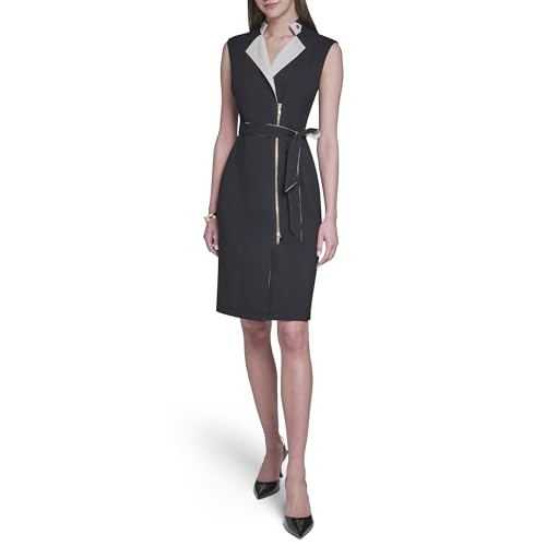 halston black cocktail dress Women's Cap Sleeve Zip Front Two Toned Moto Dress, Black/Biege, 2 at Amazon Women's Clothing store Maxi dress Color:819White3704black sle_short Lavender Brown Rory Dress This sleek black Halston