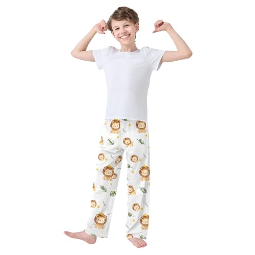 ZZKKO Watercolor Lion Boys Pants for Kids Jogger Pants with Pockets S-XL2