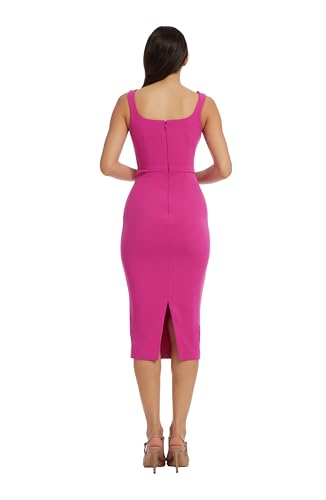 Image of Dress The Population Womens Sloane Rounded V Neck Bodycon Midi Dress