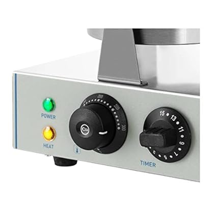 Royal Catering RCWM-2600-R Waffeleisen Waffelgerät Waffelautomat Waffle Maker Belgische Waffel Doppelt Rund (2 x 1.300 Watt, Timer 15 min, Teflon & Aluminium, Edelstahl), Silber – Bild 4