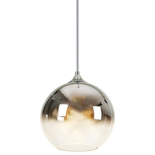 Suspension à piles moderne en verre argent pour illuminer votre table de salle à manger