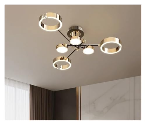 Lustre LED suspendu aluminium doré pour corriger le manque de lumière du salon