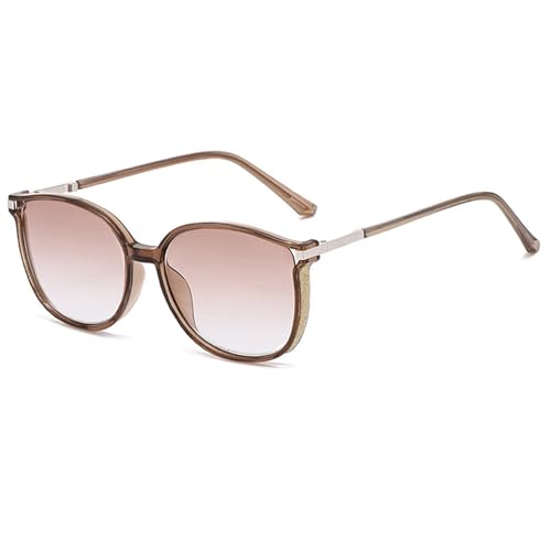 AOOLIA Gafas de sol con lectura para mujer y hombre, gafas de sol UV400 para hombre y mujer, gafas de sol para lectura de sol, visión clara, marrón