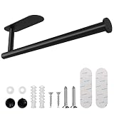 Paper Towel Holder Black, Paper Towel Holder Under Cabinet, Stainless Steel Wall-Mounted Paper Towel