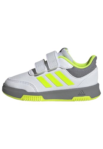 adidas Unisex Baby Tensaur Hook and Loop Shoes Laufschuhe, FTWR White/Lucid Lemon/Grey Three, 24 EU