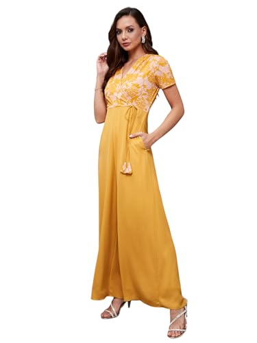 Image of Miss Chase Women's Self Design Cut-Out Georgette Jumpsuit