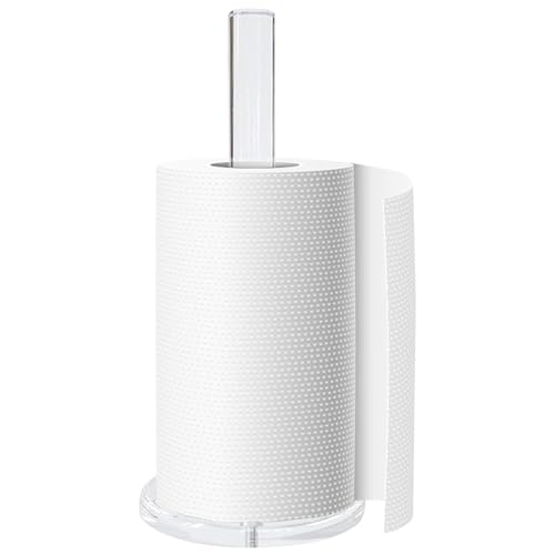 Portarrollos de Cocina, Soporte acrílico Transparente para Toallas de Papel con Base Gruesa, dispensador de Rollos para Cocina, Inodoro y baño Portarrollos de Cocina, Soporte acrílico Transparente para Toallas de Papel con Base Gruesa, dispensador de Rollos para Cocina, Inodoro y baño