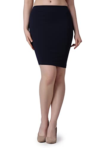Image of POPWINGS Casual Solid Pencil Skirt for Women || Knee-Length Skirt for Women || Stylish Mini Skirt for Women || Summer Pencil Skirt for Women