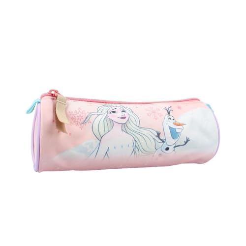 mybagstory - Trousse Ronde à Crayons pour Enfant Fille - La Reine des Neiges - Enfant - Ecole - Primaire - Maternelle - Garderie - Taille 21 cm - Idée Cadeau...