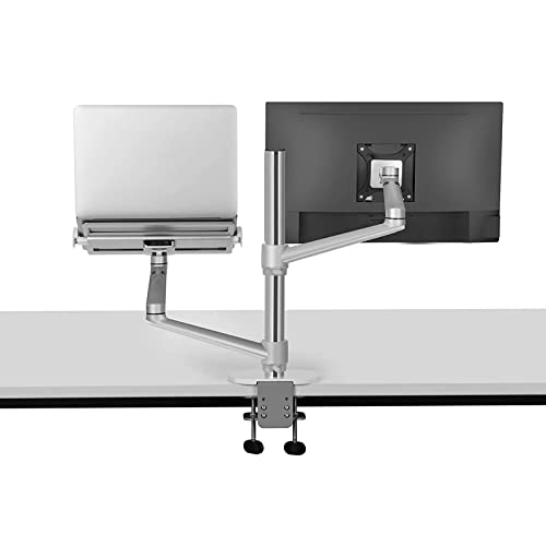 Support ordinateur portable 2 en 1 bras réglable hauteur pour bureau - 4