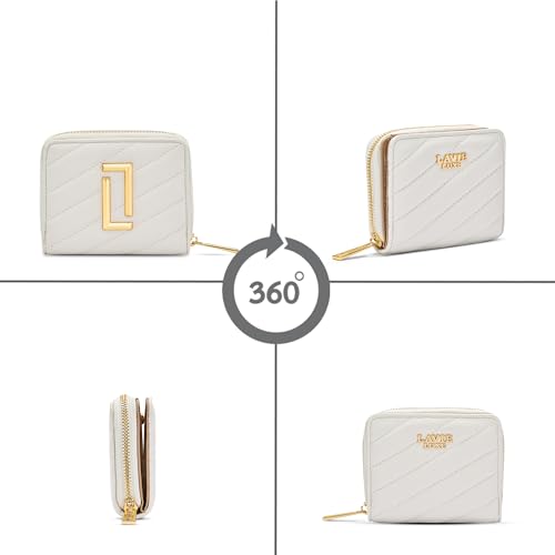 Image of Lavie Luxe Women's Diagonal Flap 25 Quilted Small Zip Wallet | Gift for Women