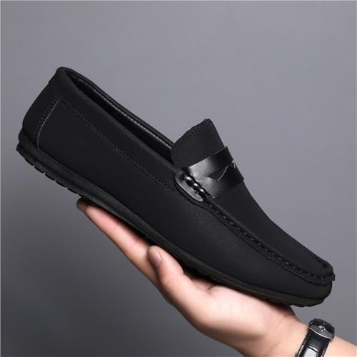 Mens Loafers Shoe Round Toe Vegan Leather Loafer Shoe Flexible Lightweight Anti-Slip Walking Slip On4