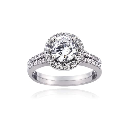 925 Sterling Silver 1 13ct CZ Bridal Engagement Ring Set Size 4 Trendy Fashion Rings for Everyday Wear Elegant Enhancements Sleek and Graceful Accessories Stylish Essentials