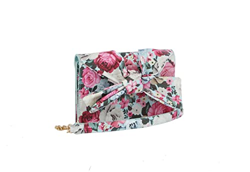Image of Evening Clutch Messenger Style With Cute Bow Tie Purse Vegan PU Leather Crossbody Shoulder Bag by Handbag Republic