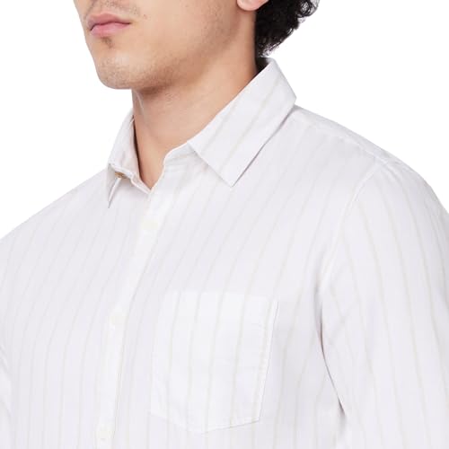 Image of Spykar Men's Regular Fit N /A Full Sleeve Striped Casual Shirts