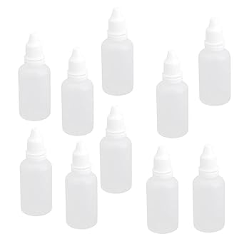 E_14014007 Imported 10 Pieces 30Ml Empty Plastic Squeezable Dropper Bottles for Eye Drops Lab Liquid, Transparent