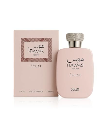 Perfume Hawas Éclat Eau de Parfum de 100 ml, perfume árabe para mulher de longa duração, inclui atomizador recarregável, fragrância feminina floral e luminoso, com notas de líchia, rosa e incenso - Imagem 5